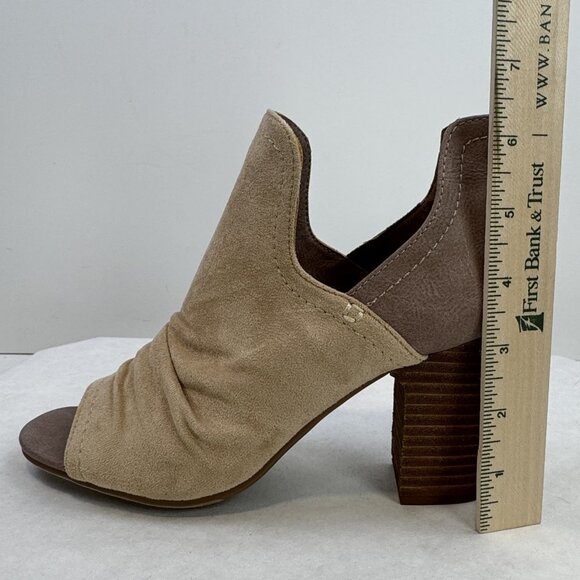 Girl Madeline Womens Size 7M Brown Suede Upper Ankle Bootie Peep Toe High Heels - Picture 11 of 13